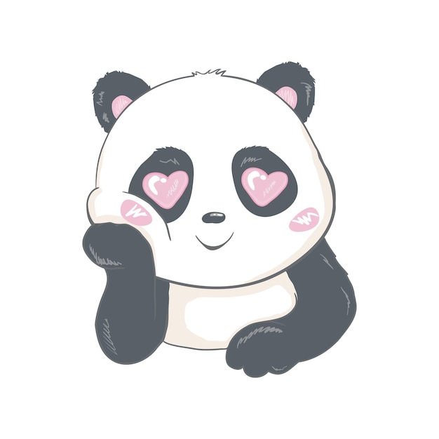 Cartão de banho de bebê de impressão vetorial de panda
