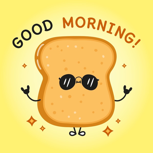 Cartão de bom dia de pão torrado engraçado bonito