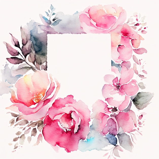 Cartão de buquê para ocasiões especiais ou arte floral em aquarela ou coroa de flores coloridas elegante floral