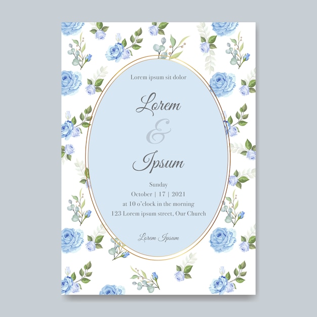 Cartão de casamento elegante com lindo modelo floral e folhas