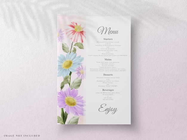 cartão de casamento floral bonito da aguarela