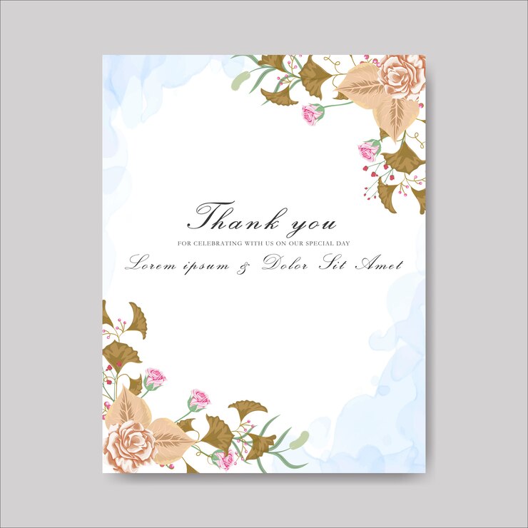 Vetor cartão de casamento floral lindo