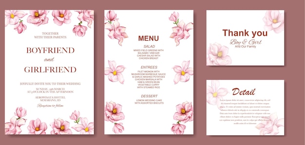 Cartão de casamento modelo floral elegante