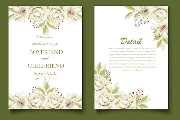 Cartão de casamento modelo floral elegante
