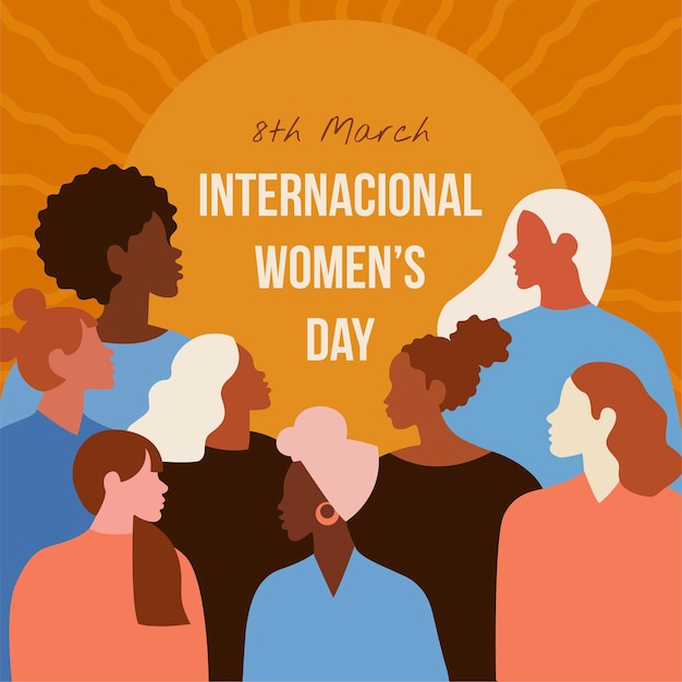 Cartão de celebração do dia internacional da mulher