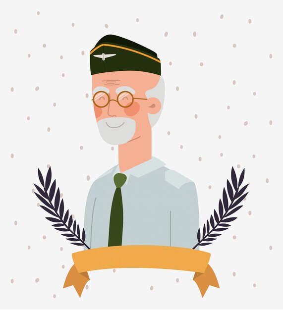 Cartão de celebração militar veterano com folhas