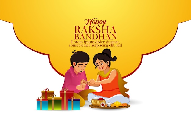 Cartão de celebração raksha bandhan feliz