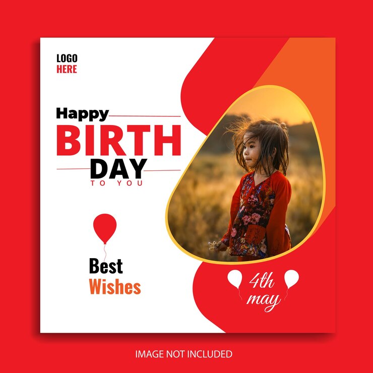 cartão de convite aniversário mídia social post modelo cartão de saudação