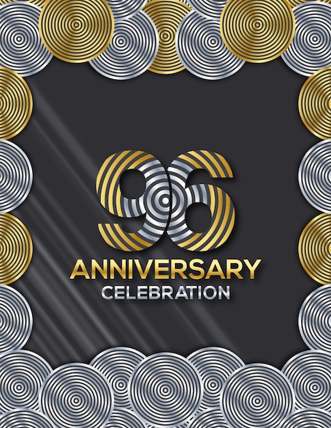 Vetor cartão de convite celebrando o 96o aniversário do design do círculo de luxo