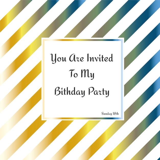 Cartão de convite de aniversário