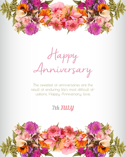 Vetor cartão de convite de capina e aniversário com fundo floral múltiplo