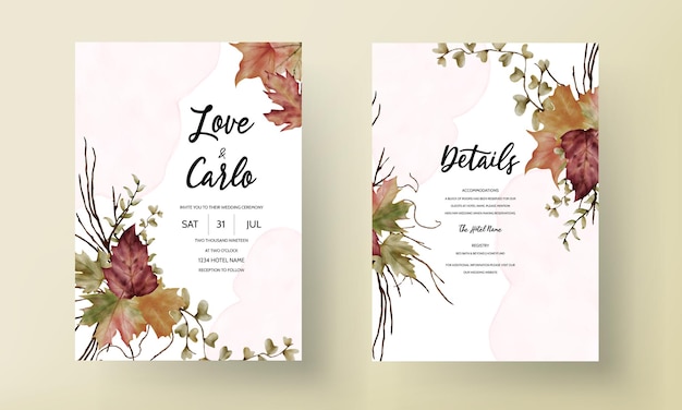 Vetor cartão de convite de casamento floral boho aquarela