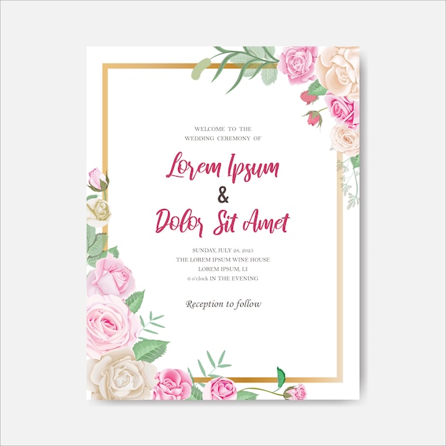 Cartão de convite de casamento floral lindo