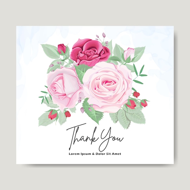 cartão de convite de casamento floral lindo