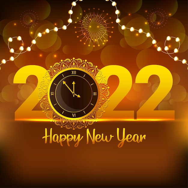 Cartão de convite de feliz ano novo 2022