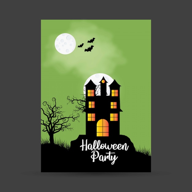 Cartão de convite de festa de halloween com vetor design criativo