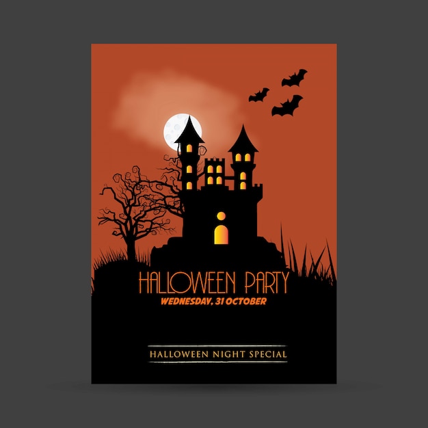 Cartão de convite de festa de Halloween com vetor design criativo