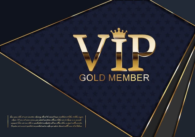 Cartão de convite VIP dourado em fundo preto e dourado escuro