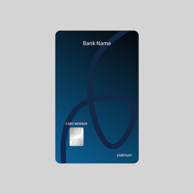 Vetor cartão de crédito com fundo de cor azul do mar