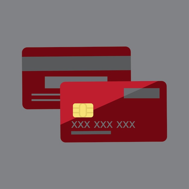 Vetor cartão de crédito e cartão de caixa e ilustração vetorial de ícone de cartão de débito