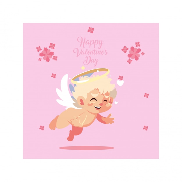 Cartão de cumprimentos para dia dos namorados, doce anjo Cupido