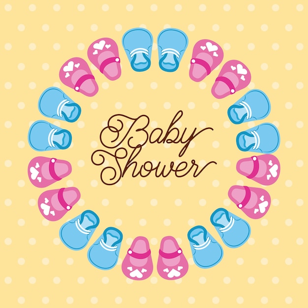 Cartão de decoração de sapatos para bebês e garotas para bebês