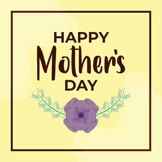 Cartão de dia das mães feliz com decoração de flores