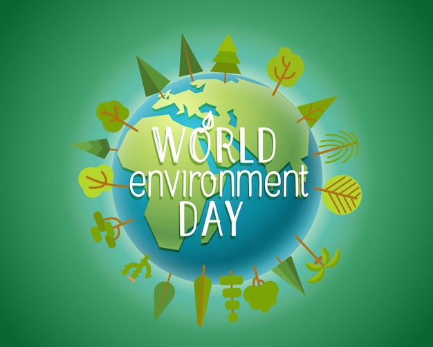 Cartão de dia do meio ambiente mundial feliz.