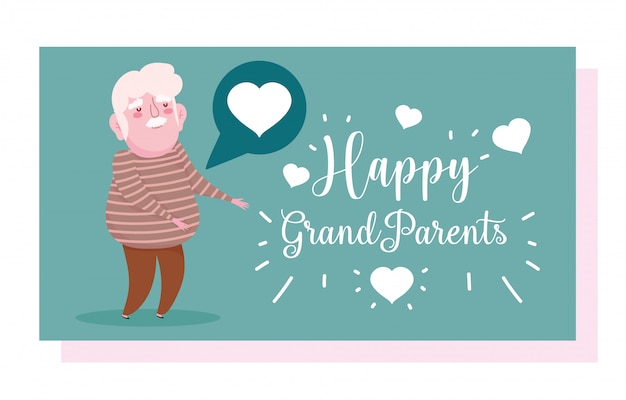 Vetor cartão de dia dos avós feliz
