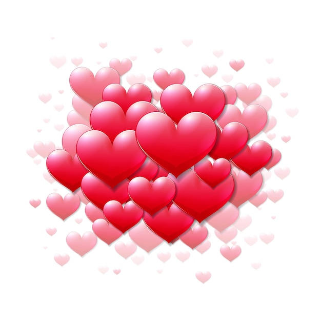 Vetor cartão de dia dos namorados com corações roxos espalhados