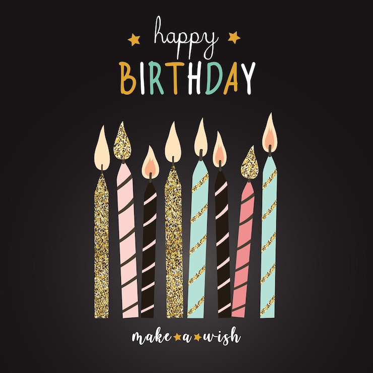 Vetor cartão de felicitações de aniversário e conjunto de convites para festas de ilustração vetorial desenhada à mão