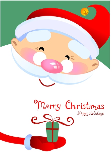 Cartão de felicitações de Natal com desenho animado de Papai Noel