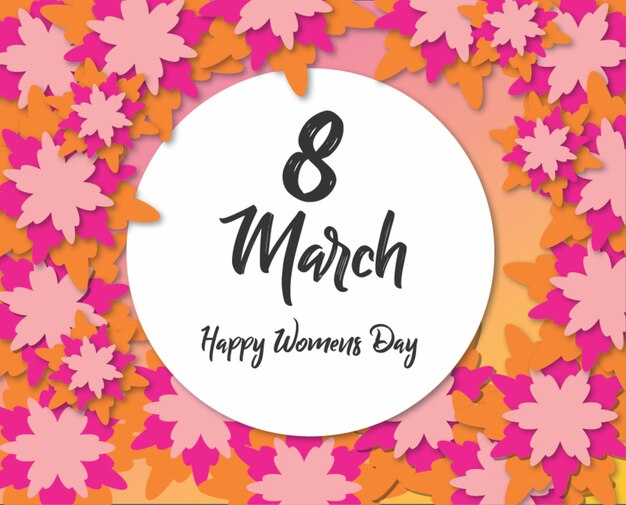 Vetor cartão de felicitações floral, feliz dia das mães e dia das mulheres felizes