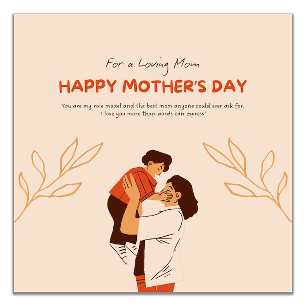 Cartão de Feliz Dia da Mãe para uma Mãe Amorosa
