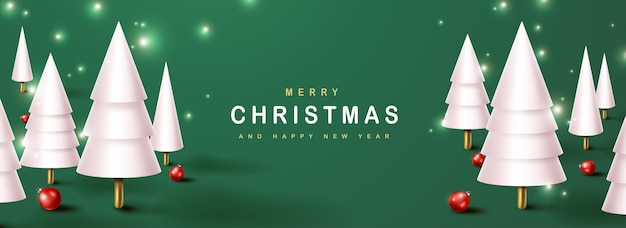 Cartão de feliz natal com decoração de árvore de natal
