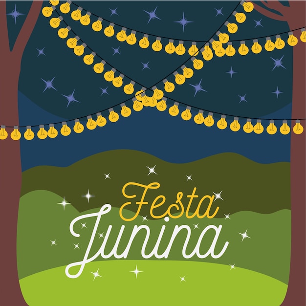 Vetor cartão de festa junina