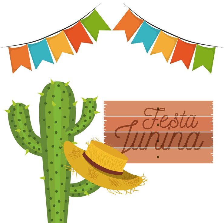 Vetor cartão de festa junina