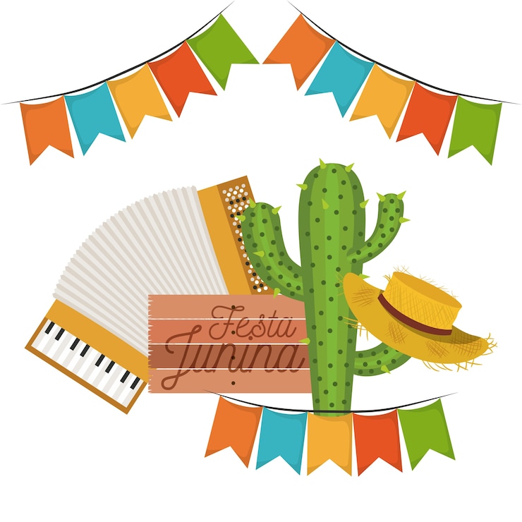 Vetor cartão de festa junina