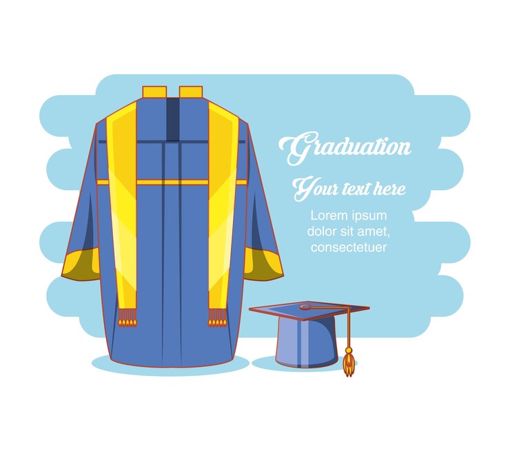 Vetor cartão de formatura com uniforme de terno