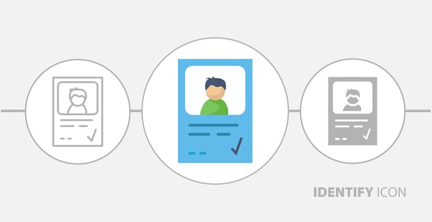 Cartão de identidade isolado ilustração plana ícone de linha de cartão de identificação