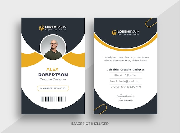 Cartão de identificação do escritório, elegante cartão de identificação da empresa