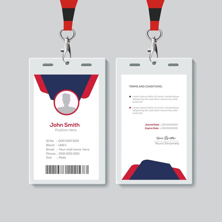 Cartão de identificação do funcionário do escritório corporativo