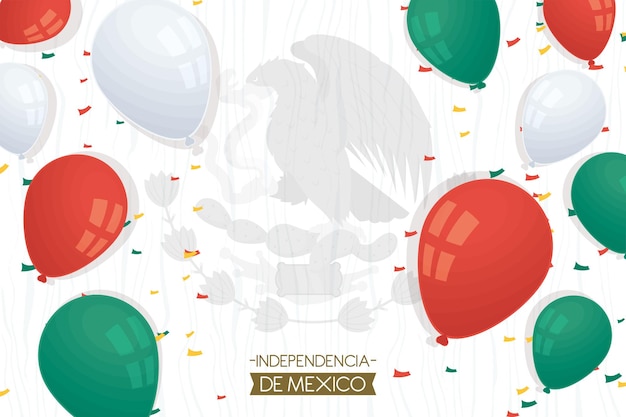 Cartão de letras de independência do méxico
