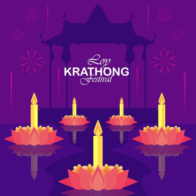 Cartão de letras loy krathong