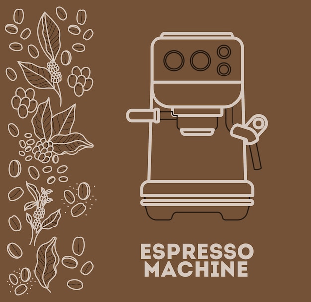 Cartão de máquina de café expresso