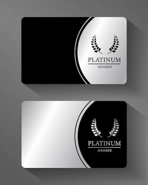 Cartão de membro vector platinum platina e preto