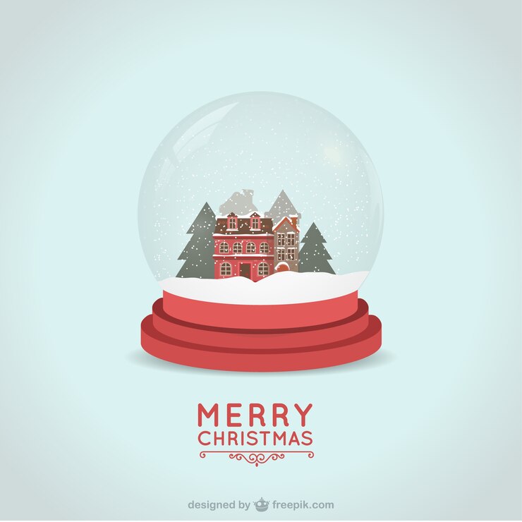 Vetor cartão de natal com bolas de neve