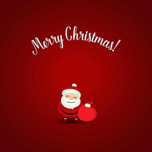 Cartão de Natal com ilustração vetorial de Papai Noel