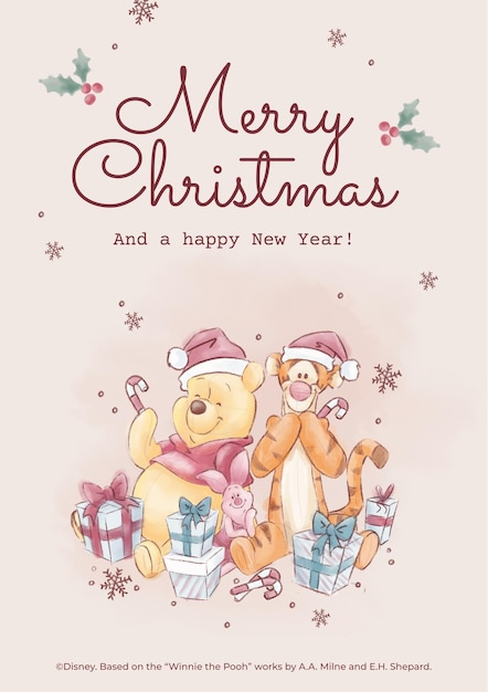 Cartão de Natal de Winnie the Pooh