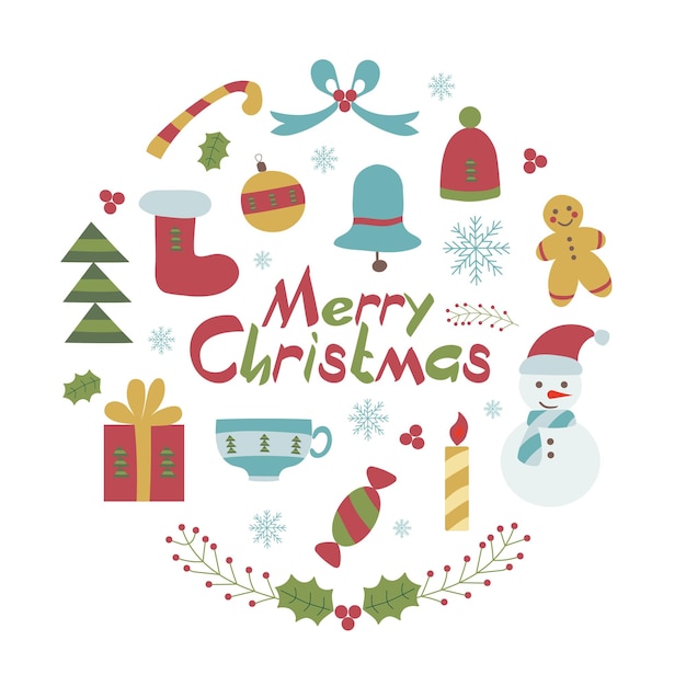 Cartão de Natal Feliz ao Estilo Infantil